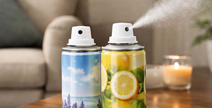 Что касается упаковки освежителей воздуха, то это металлический баллончик.